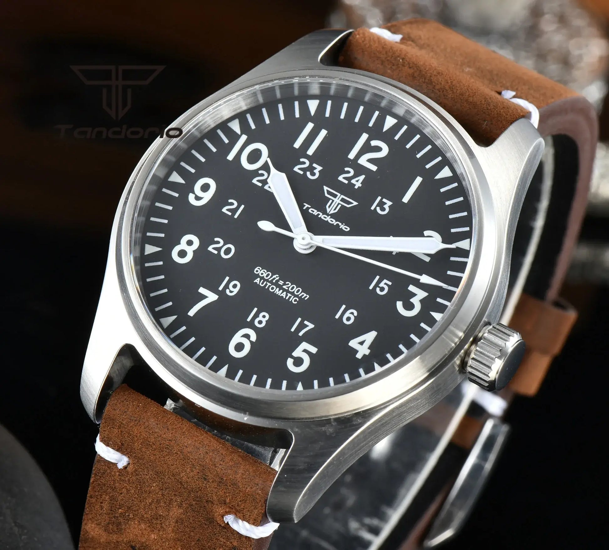 brown leather watch