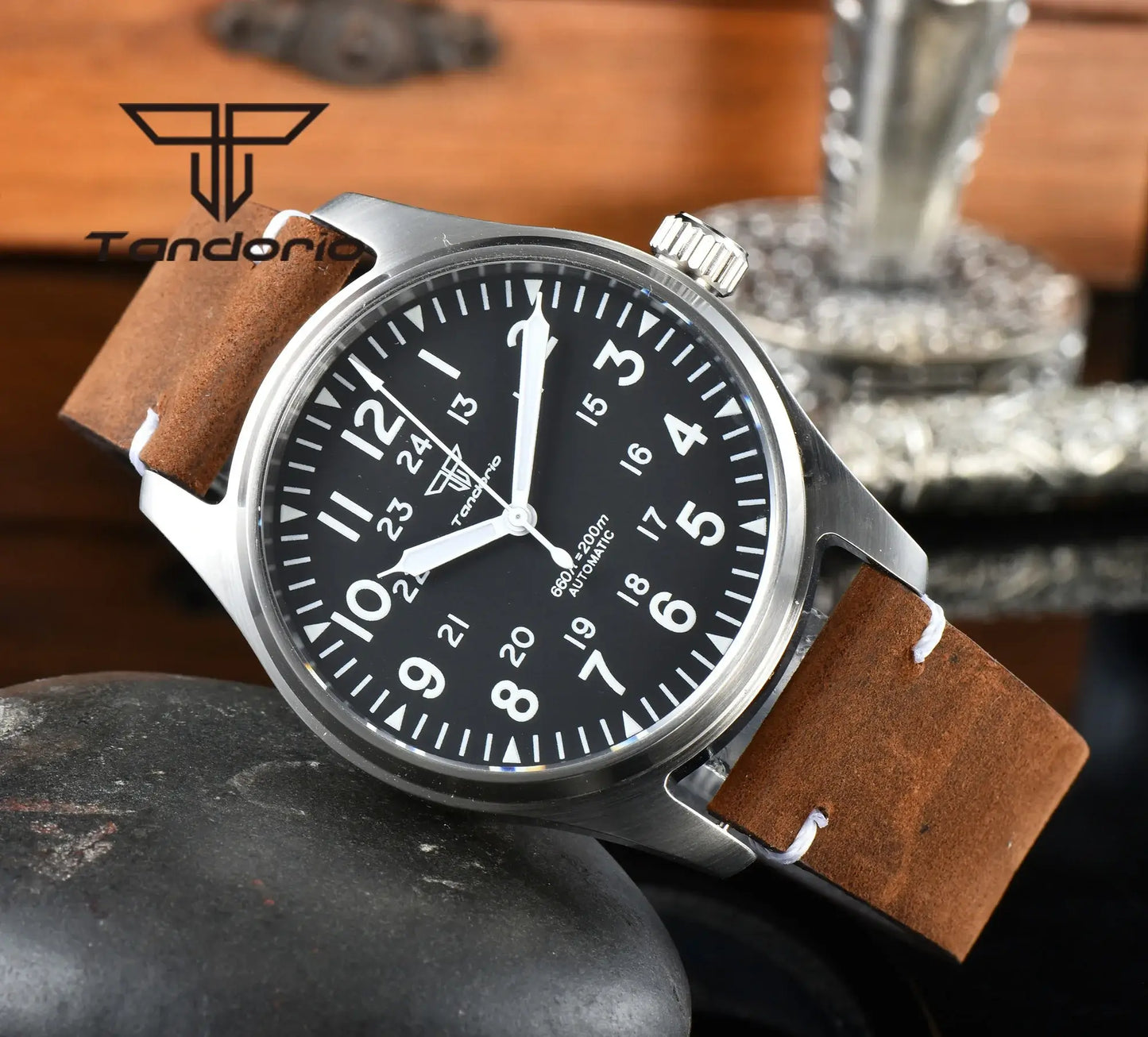 brown leather watch